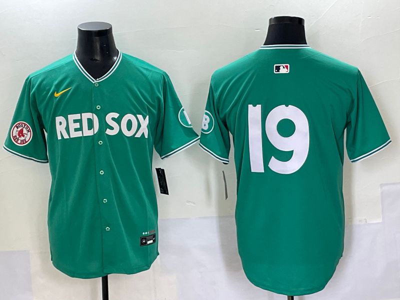 Men 2025 Boston Red Sox #19 No Name Dark Green Joint Name Nike MLB Jersey style 8
